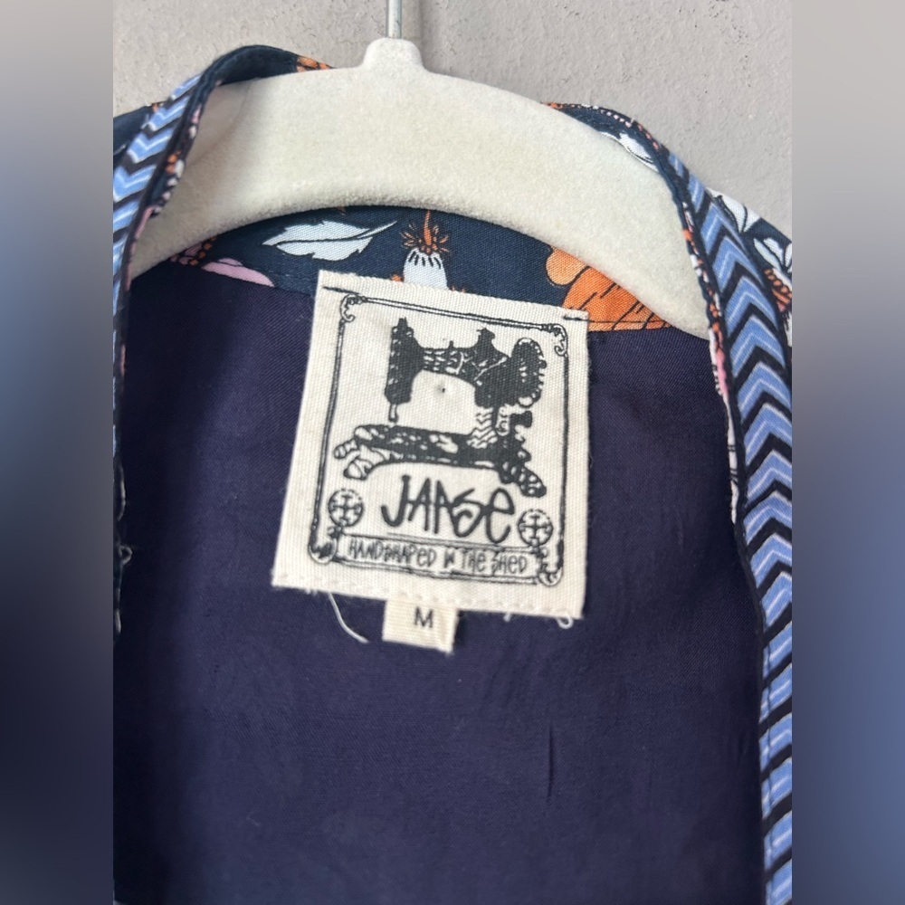Jaase Navy and Orange Patterned Kimono - Picture 2 of 5
